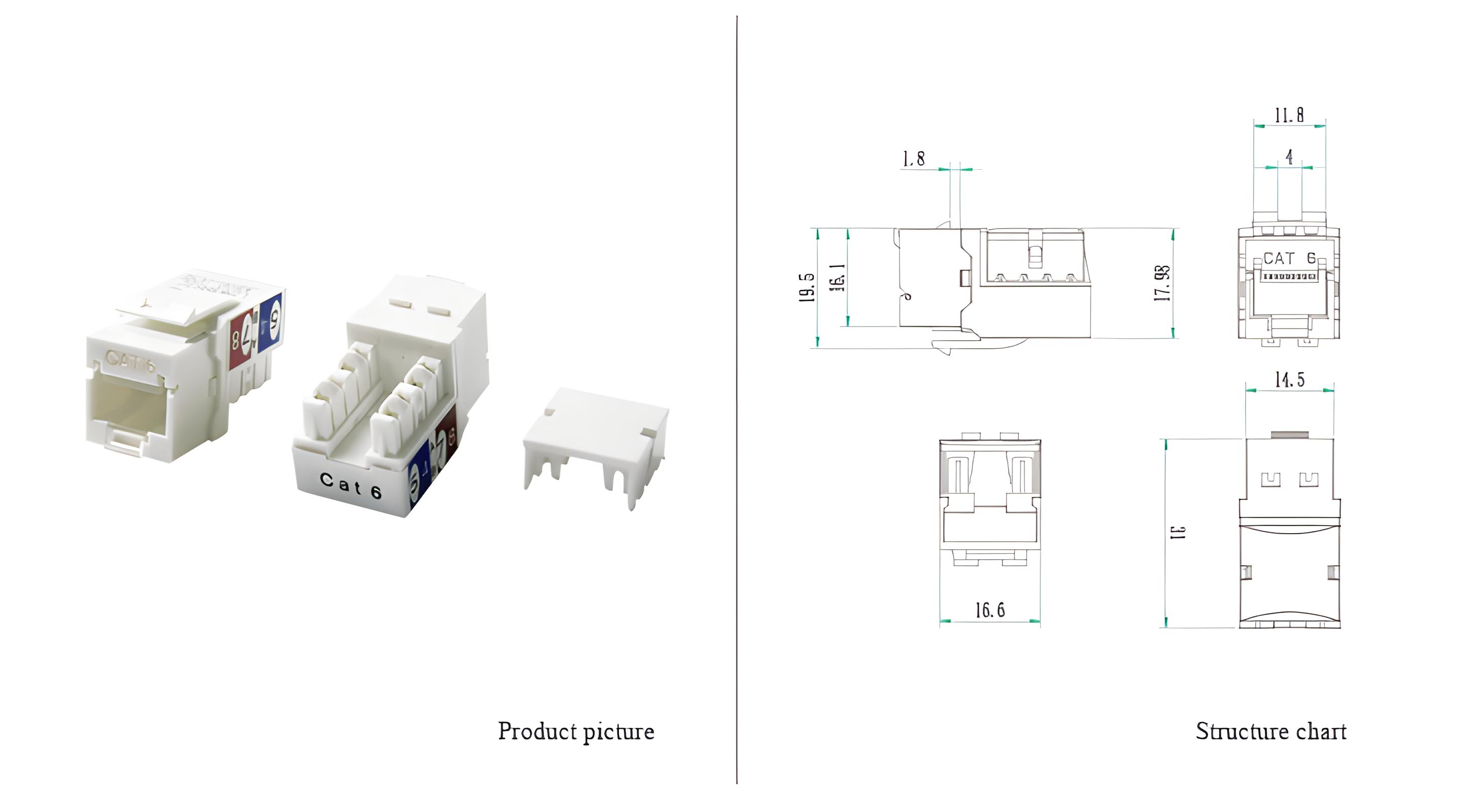 Cat 6 UTP Keystone Jack